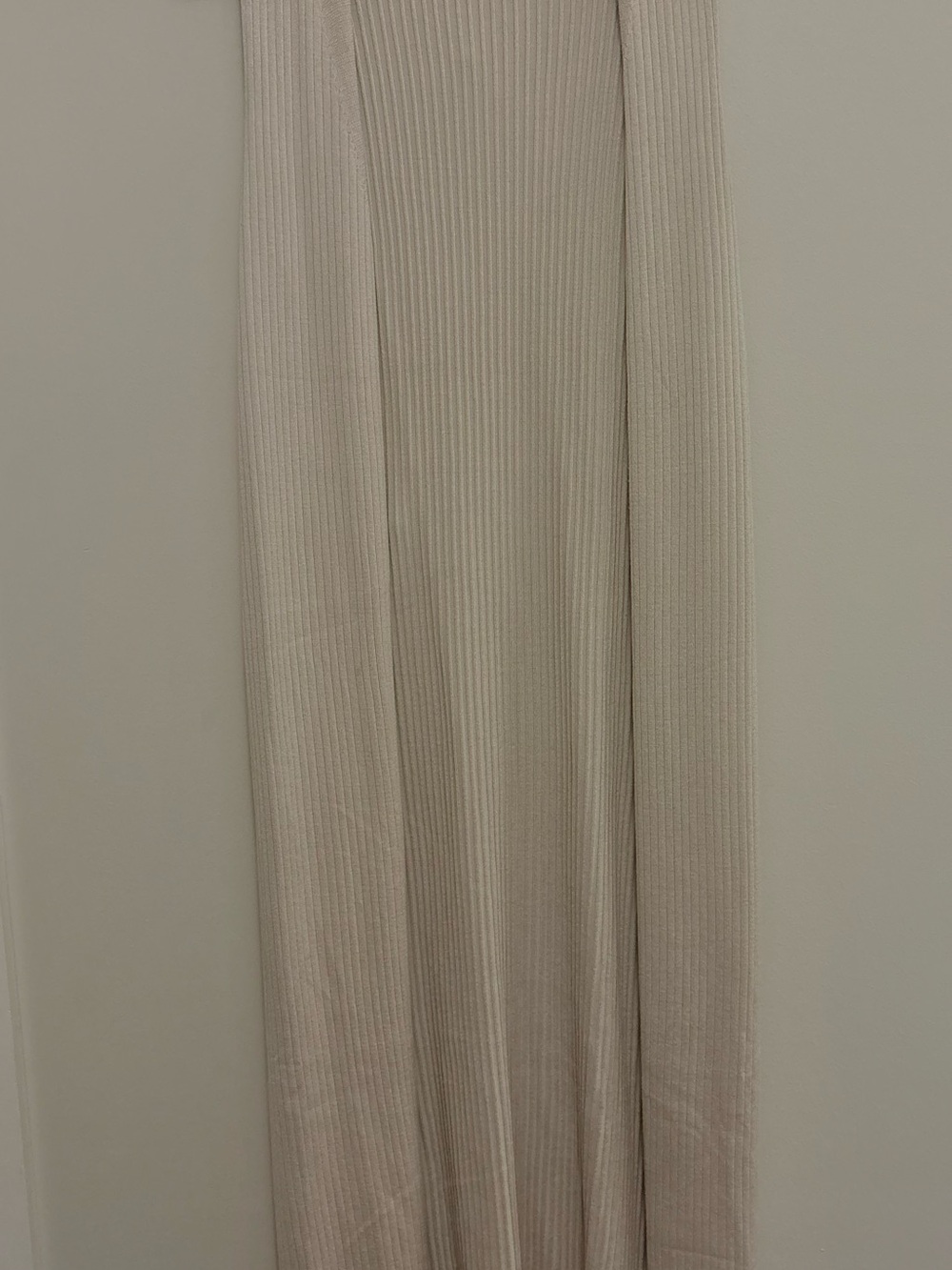Calvin Klein Jeans Ribbed Maxi Skirt in Light Beige